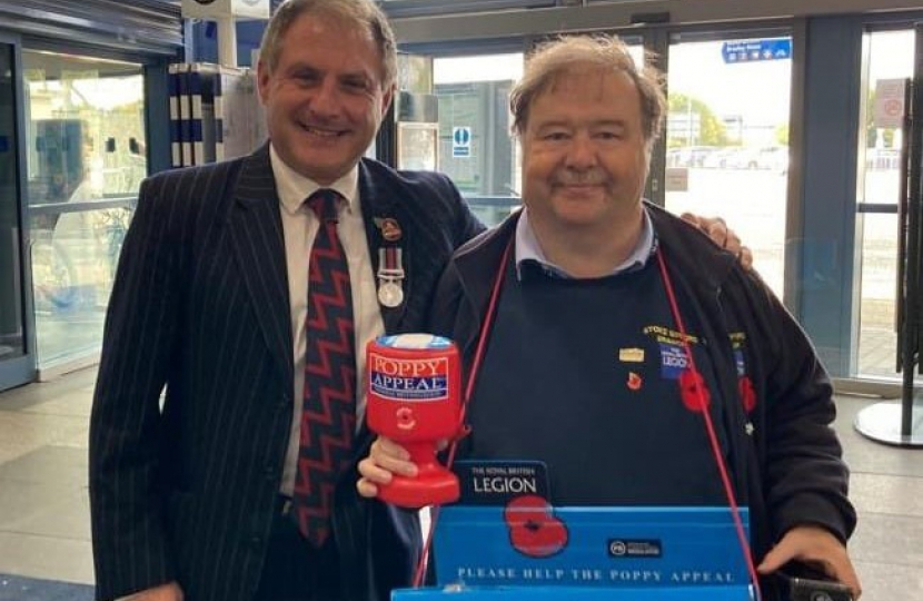 Jack visits the poppy appeal at Patchway