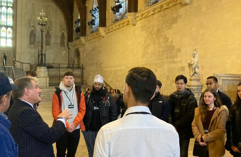 Jack welcomes UWE students and lecturer to Parliament